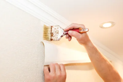 Pose de papier peint à Folgensbourg — revêtements muraux et toiles de verre